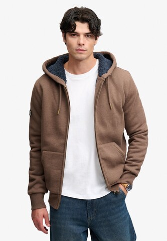 Superdry & Co Mikina – hnědá: přední strana