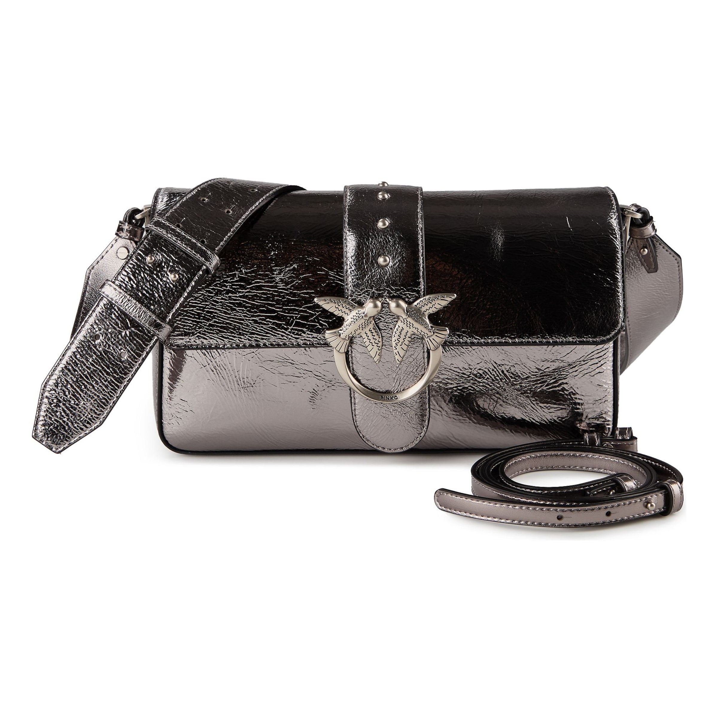 PINKO Shoulder Bag in Silver: front