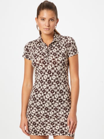 Motel Dress in Brown: front