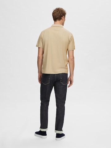 SELECTED HOMME Poloshirt 'Leroy' in Beige