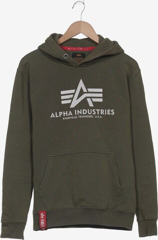 ALPHA INDUSTRIES Sweatshirt & Zip-Up Hoodie in S in Green: front