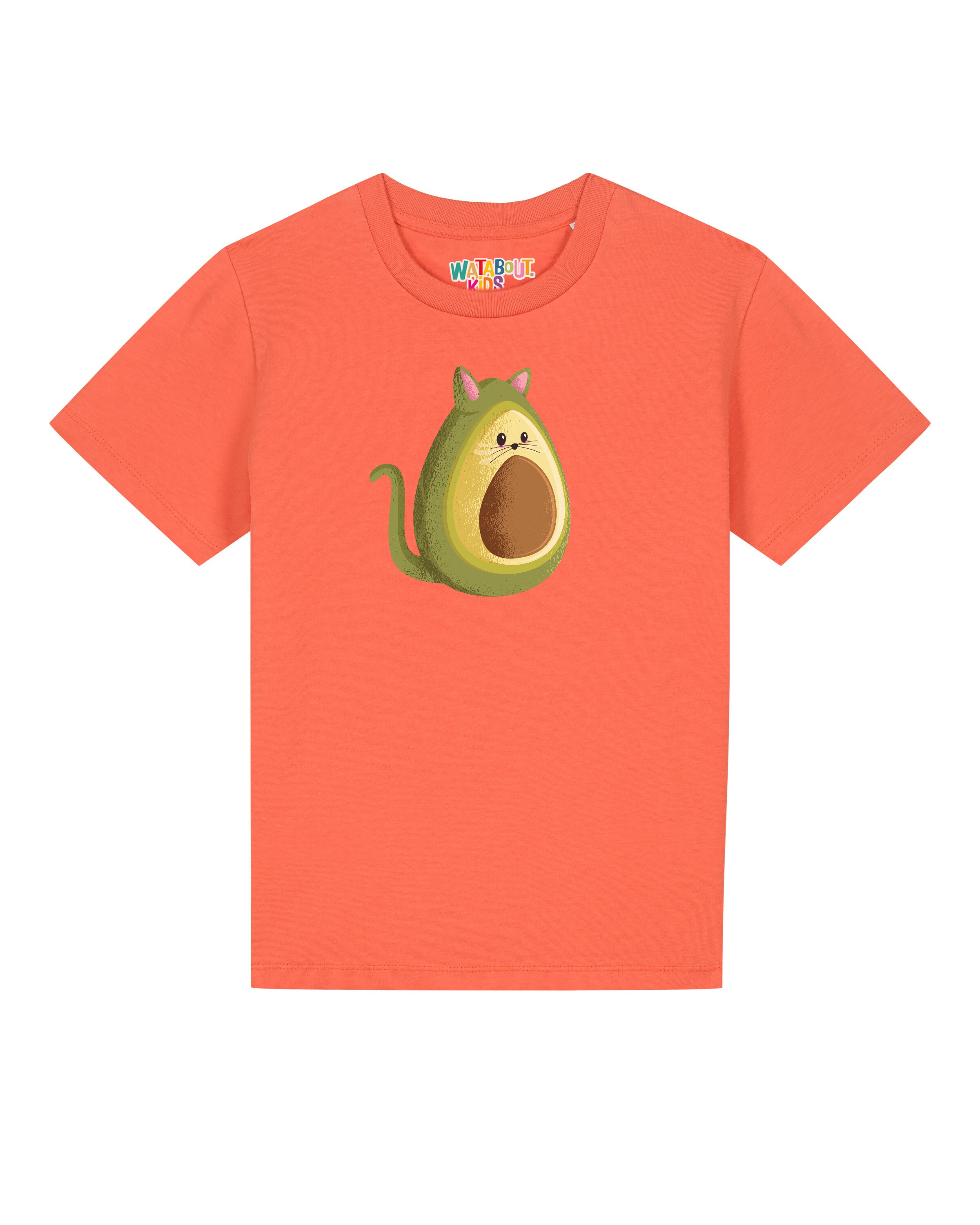Maglietta 'Avocato' di watabout.kids in arancione: frontale