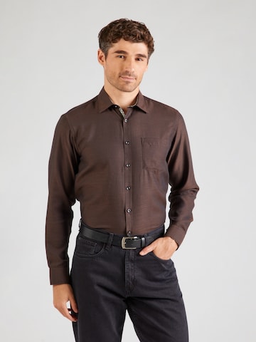 Jack's Regular fit Overhemd in Bruin: voorkant