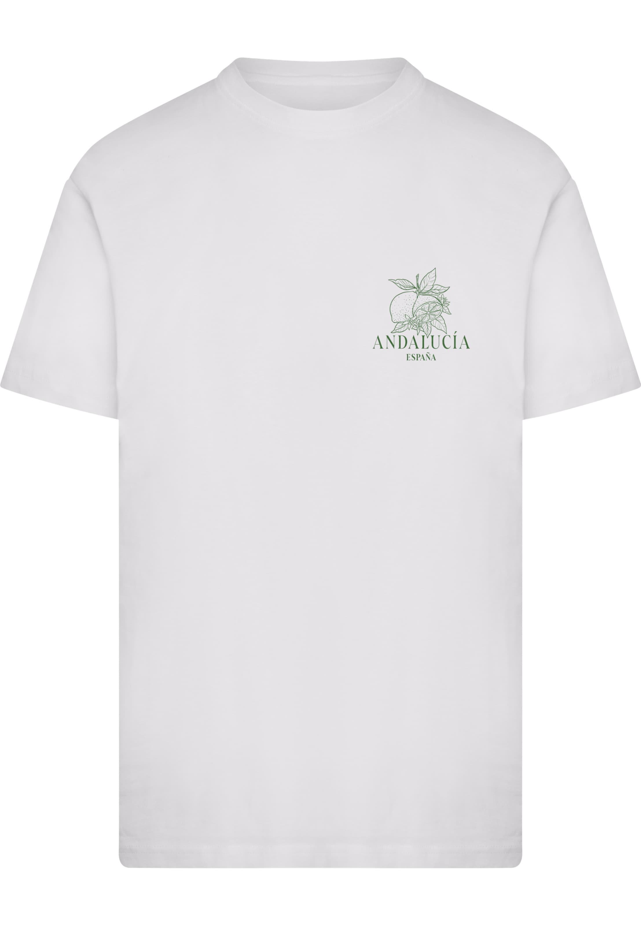 Mister Tee Shirt 'Andalucia Espana Limon Fresco' in White: front