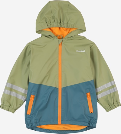 Funkcinė striukė iš PLAYSHOES, spalva – benzino spalva / pastelinė žalia / oranžinė / sidabrinė, Prekių apžvalga