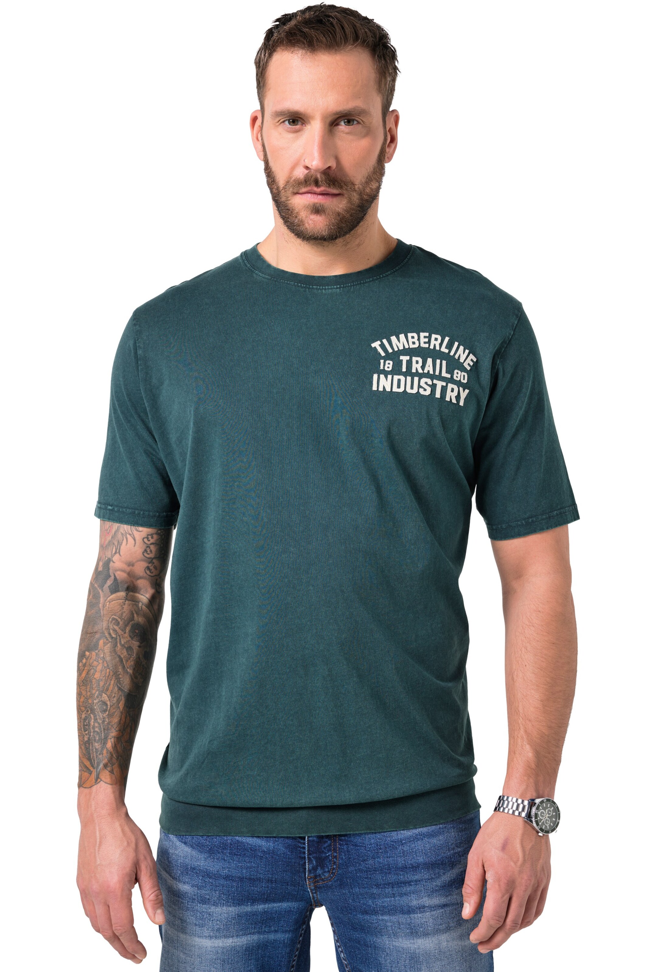 JP1880 Shirt in Groen: voorkant
