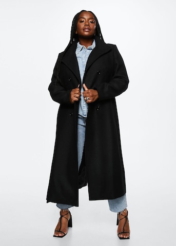 MANGO Between-Seasons Coat 'sirenita' in Black: front