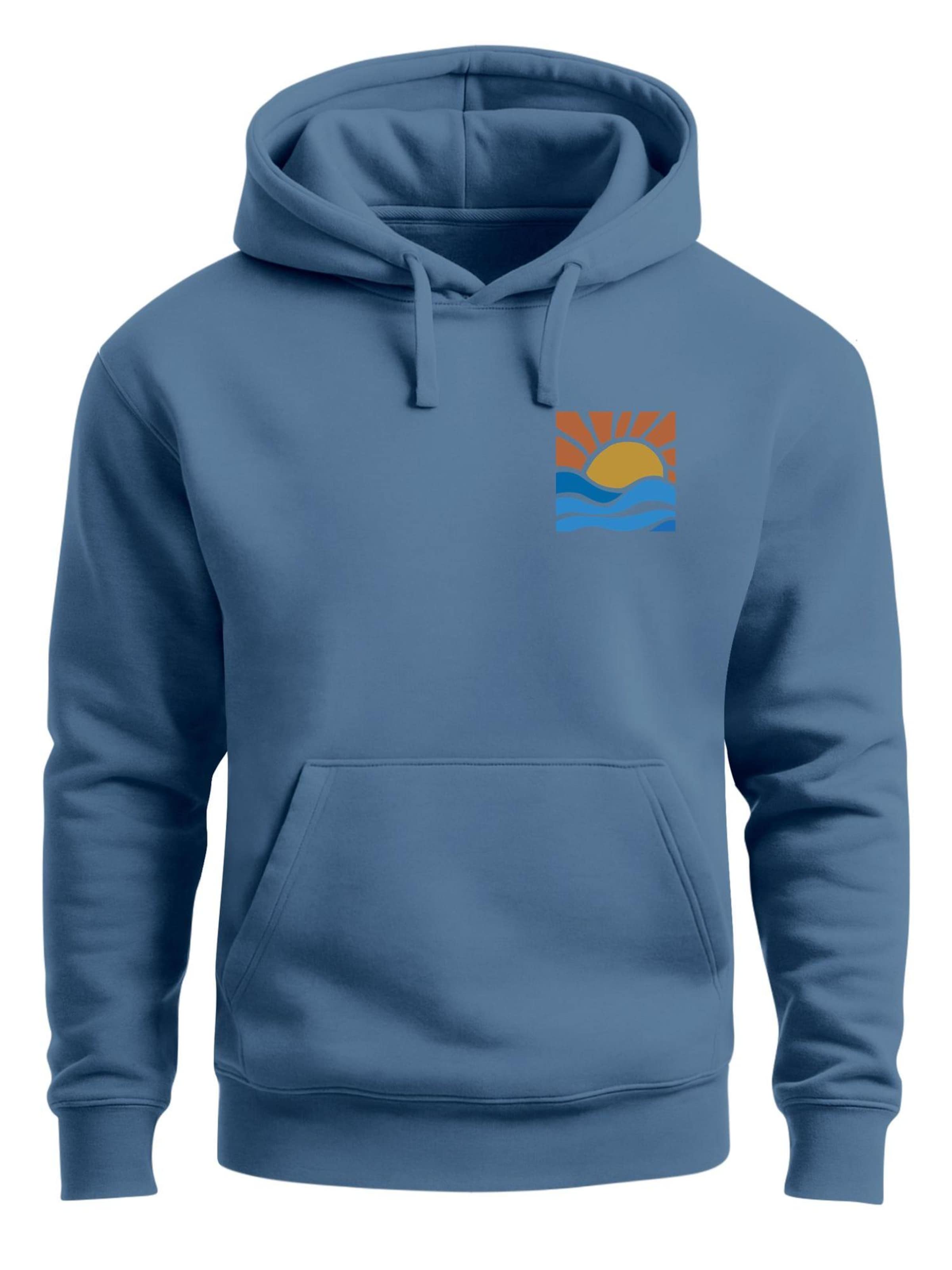 Neverless Sweatshirt 'Sun Wave Batch' in Blue: front