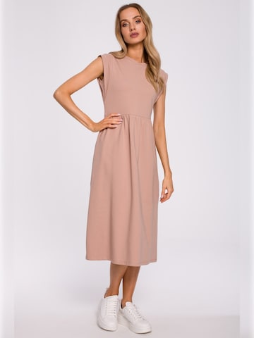 made of emotion - Vestido en marrón: frente