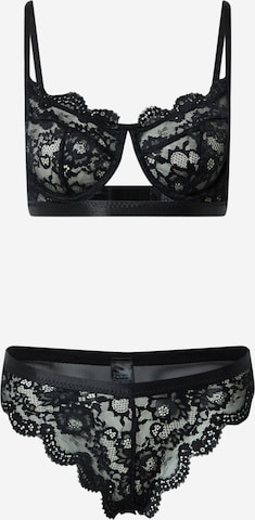Nasty Gal Underwear Sets in Black: front