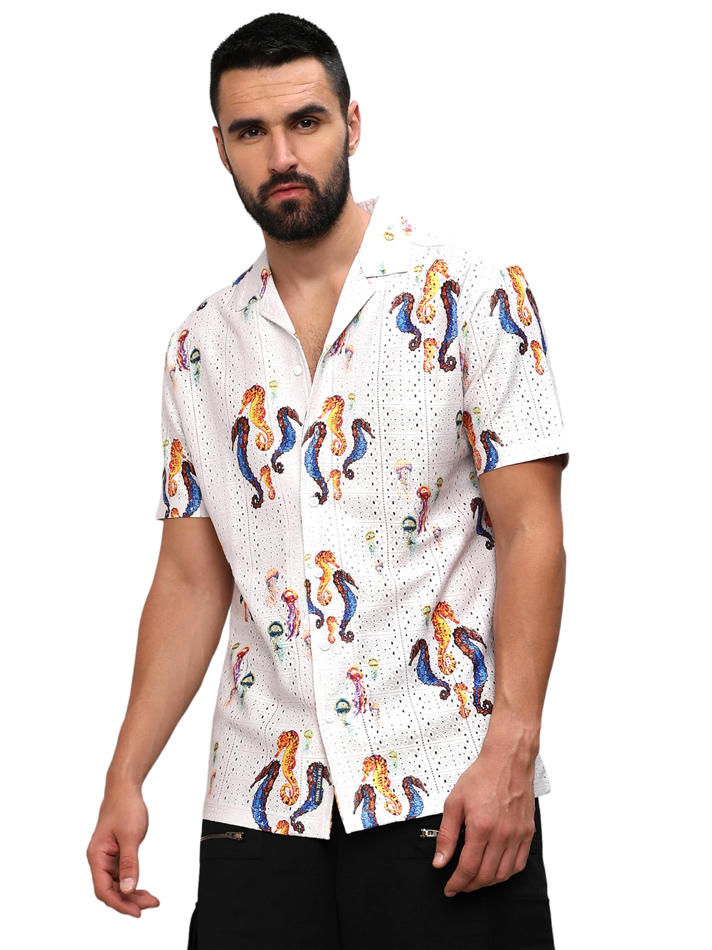 Campus Sutra Klasický střih Košile 'Titus' – bílá: přední strana