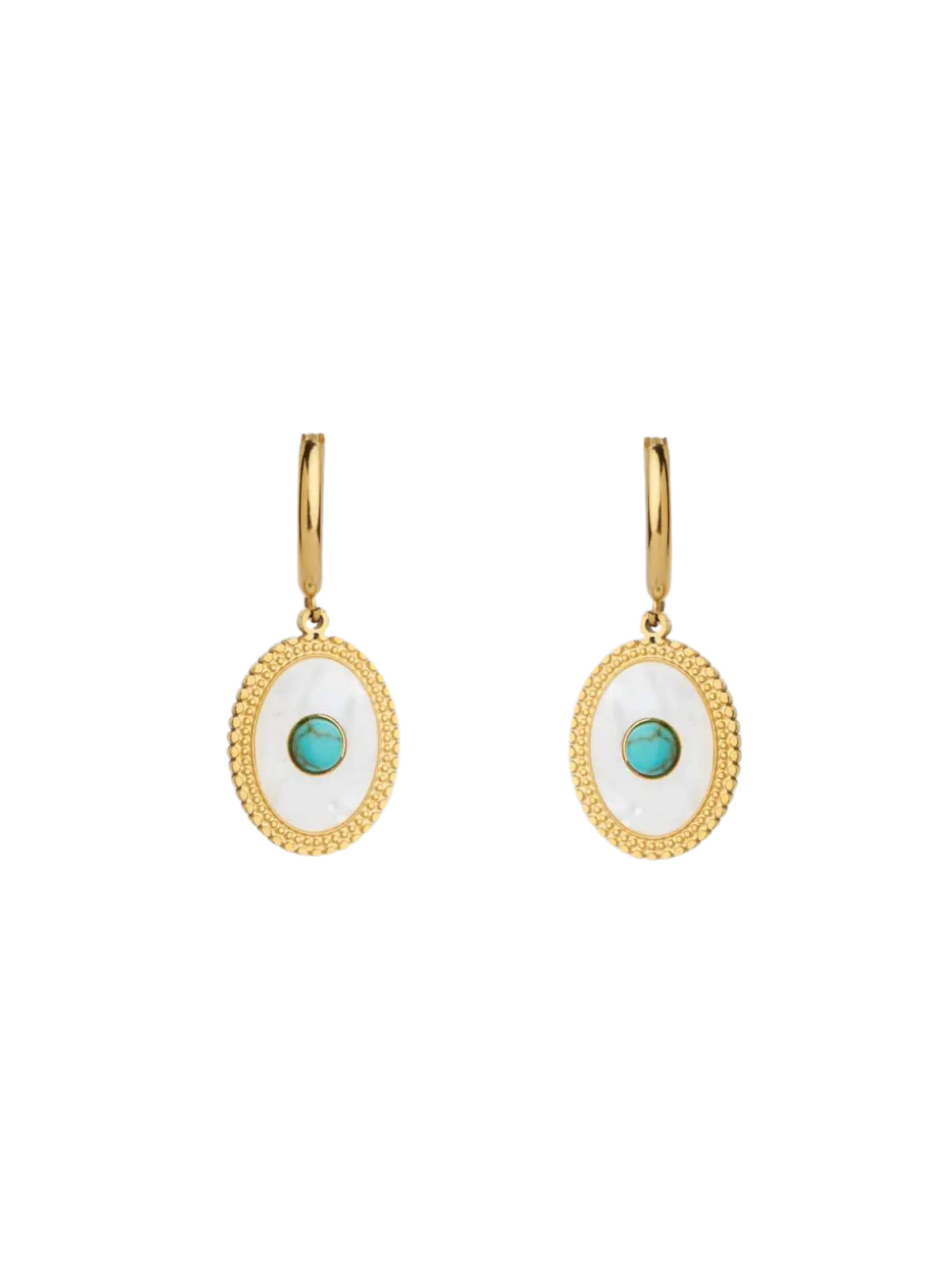 THE GEM STORIES JEWELRY Oorbellen 'White Lagoon Earrings' in Blauw: voorkant