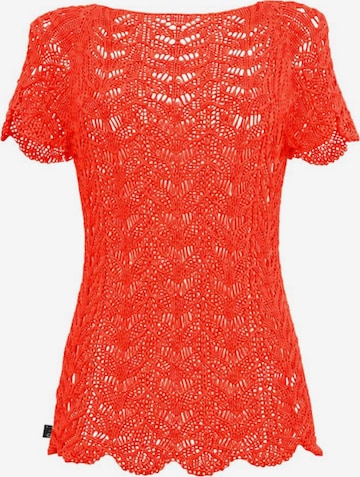 Süel knitwear Sticktop 'Twin Lace' in Rot: Vorderseite