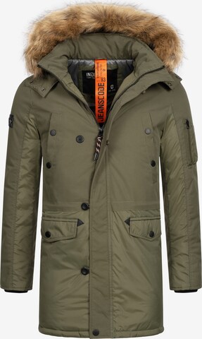 INDICODE JEANS Winter Parka 'Jarl' in Green: front