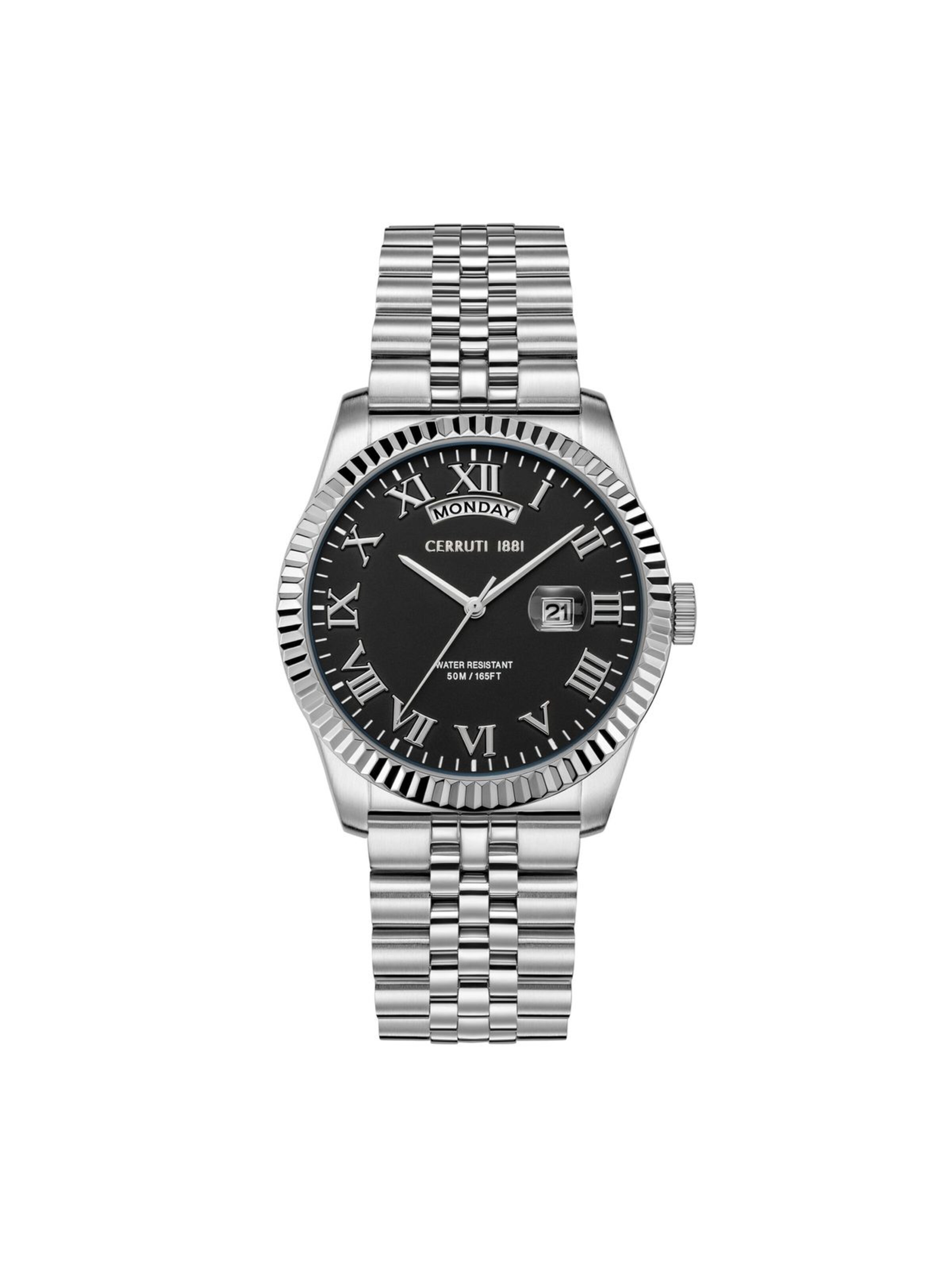 Montre à affichage analogique CERRUTI 1881 en noir : devant