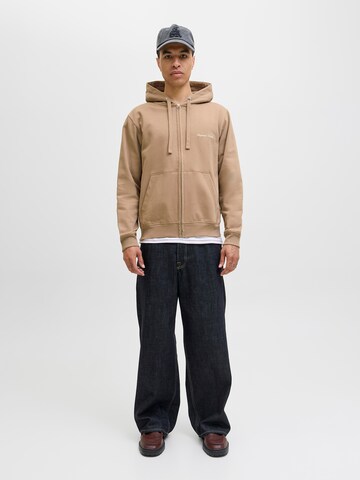 JACK & JONES Sweat jacket 'JORNORREBRO' in Brown