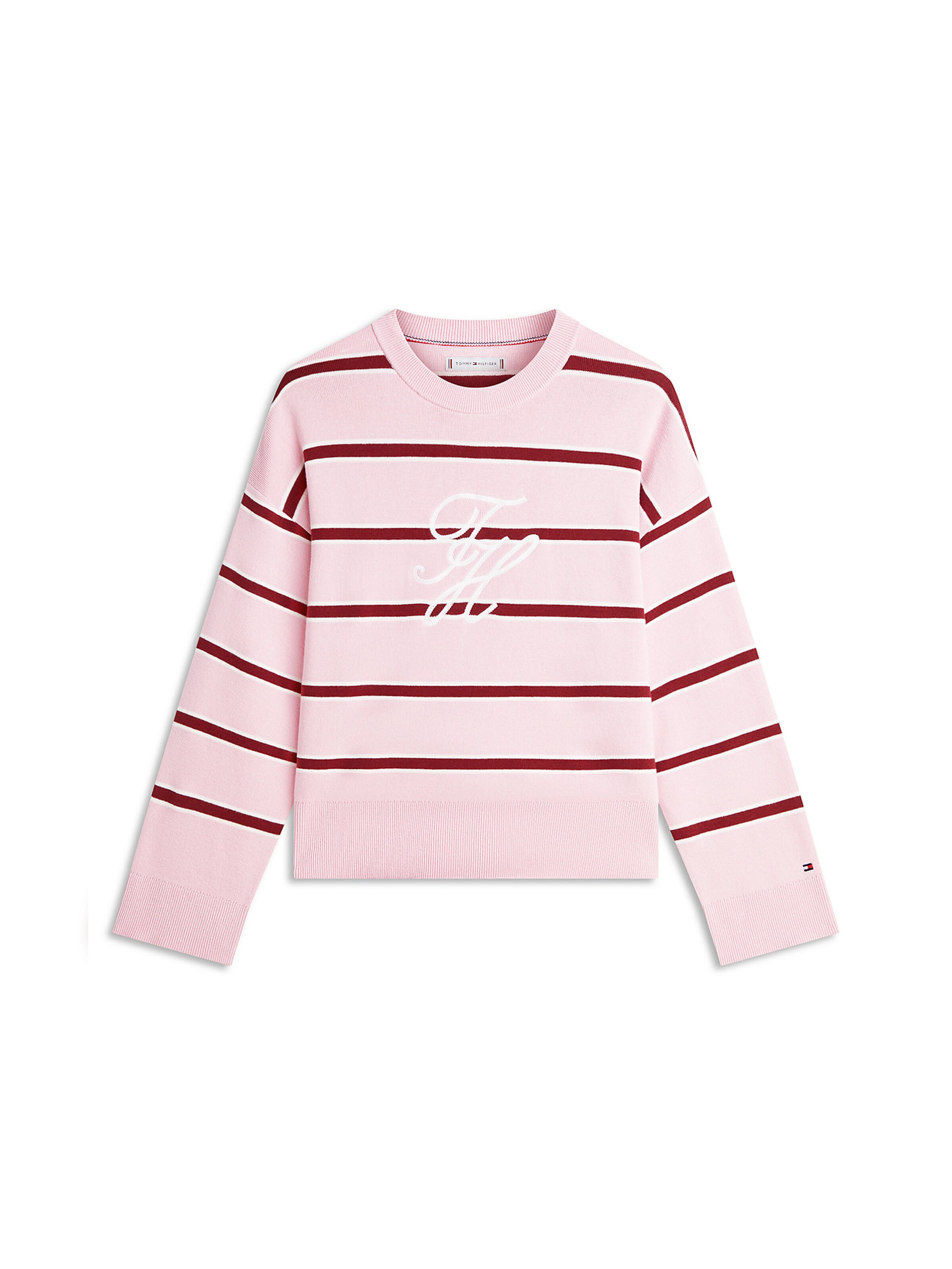 TOMMY HILFIGER Sweater in Navy / Rose / Bordeaux / White, Item view