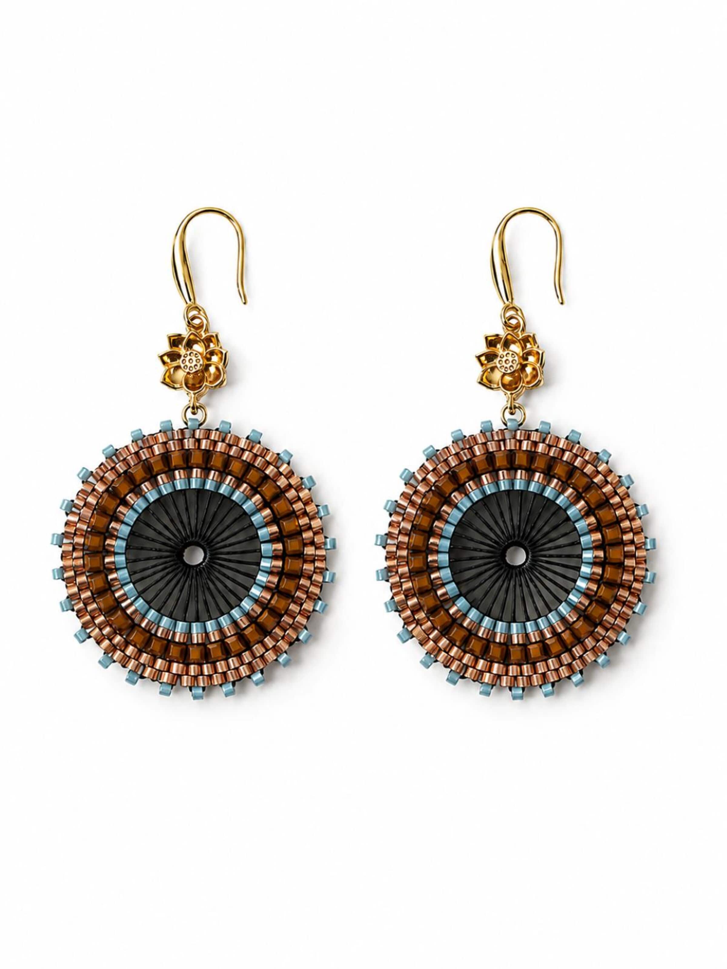 Boucles d'oreilles 'TAORMINA' Alster Herz en marron : devant