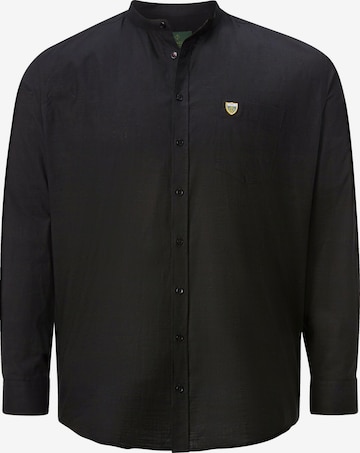 Charles Colby Comfort fit Overhemd ' Duke Tancred ' in Zwart: voorkant