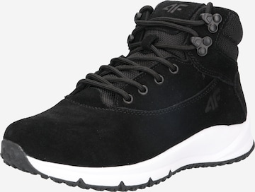 4F Boots in Black: front