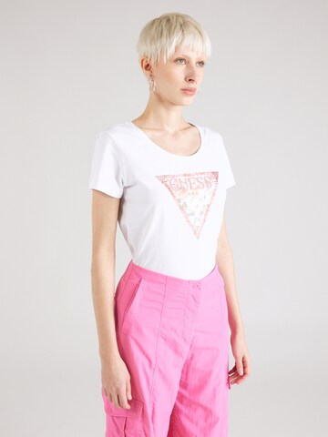 T-shirt GUESS en blanc : devant