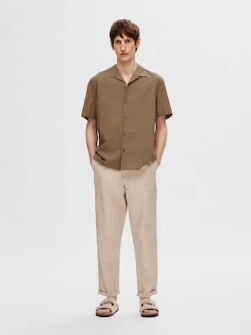 SELECTED HOMME Comfort Fit Hemd in Braun
