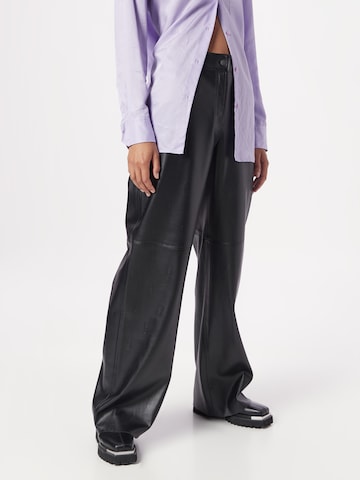 HUGO Normalny krój Spodnie 'Hugara' w kolorze czarny: przód