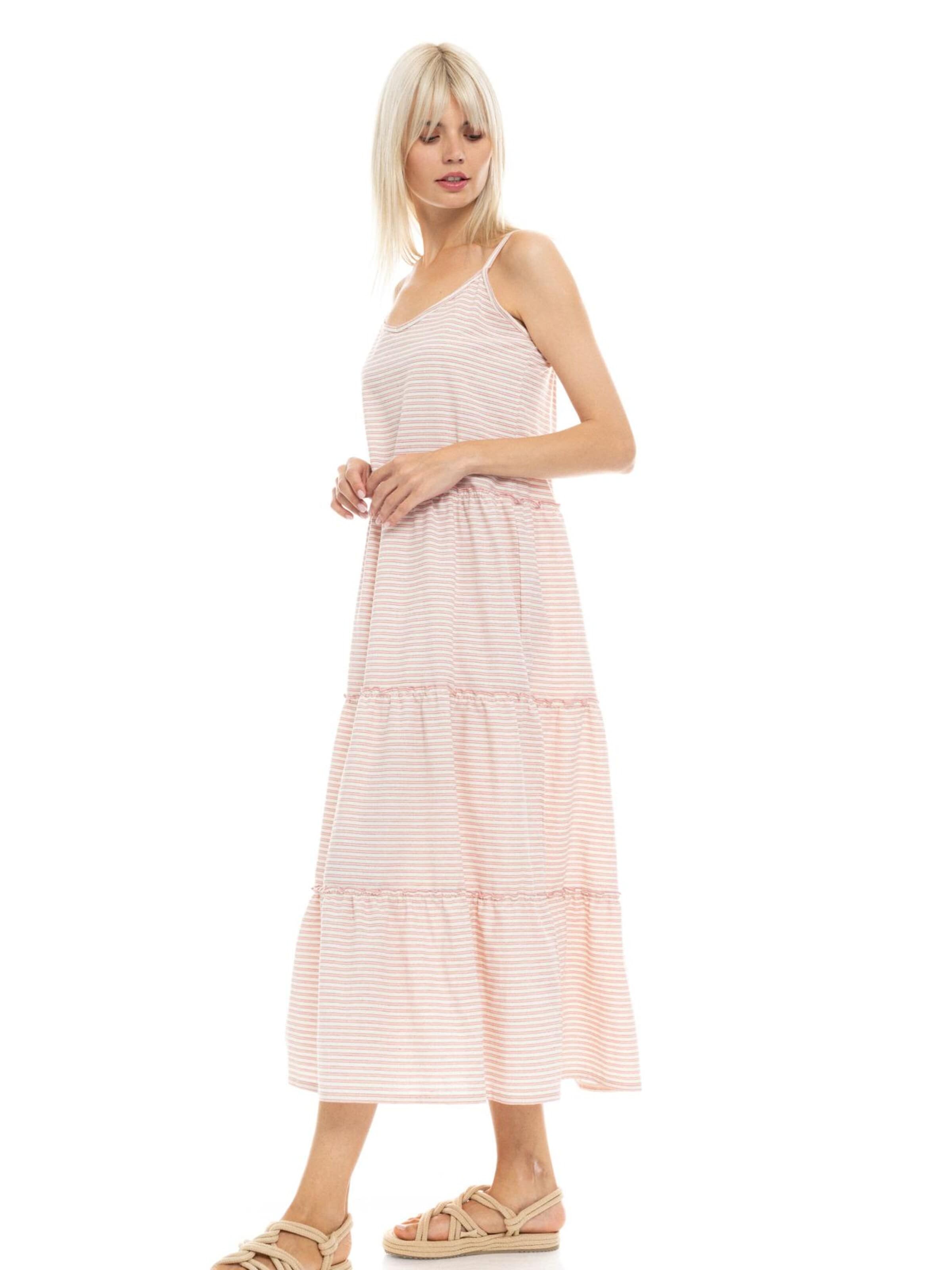 Pink LabelLjetna haljina 'BEACHWEAR PETIT STRIPE' - narančasta boja