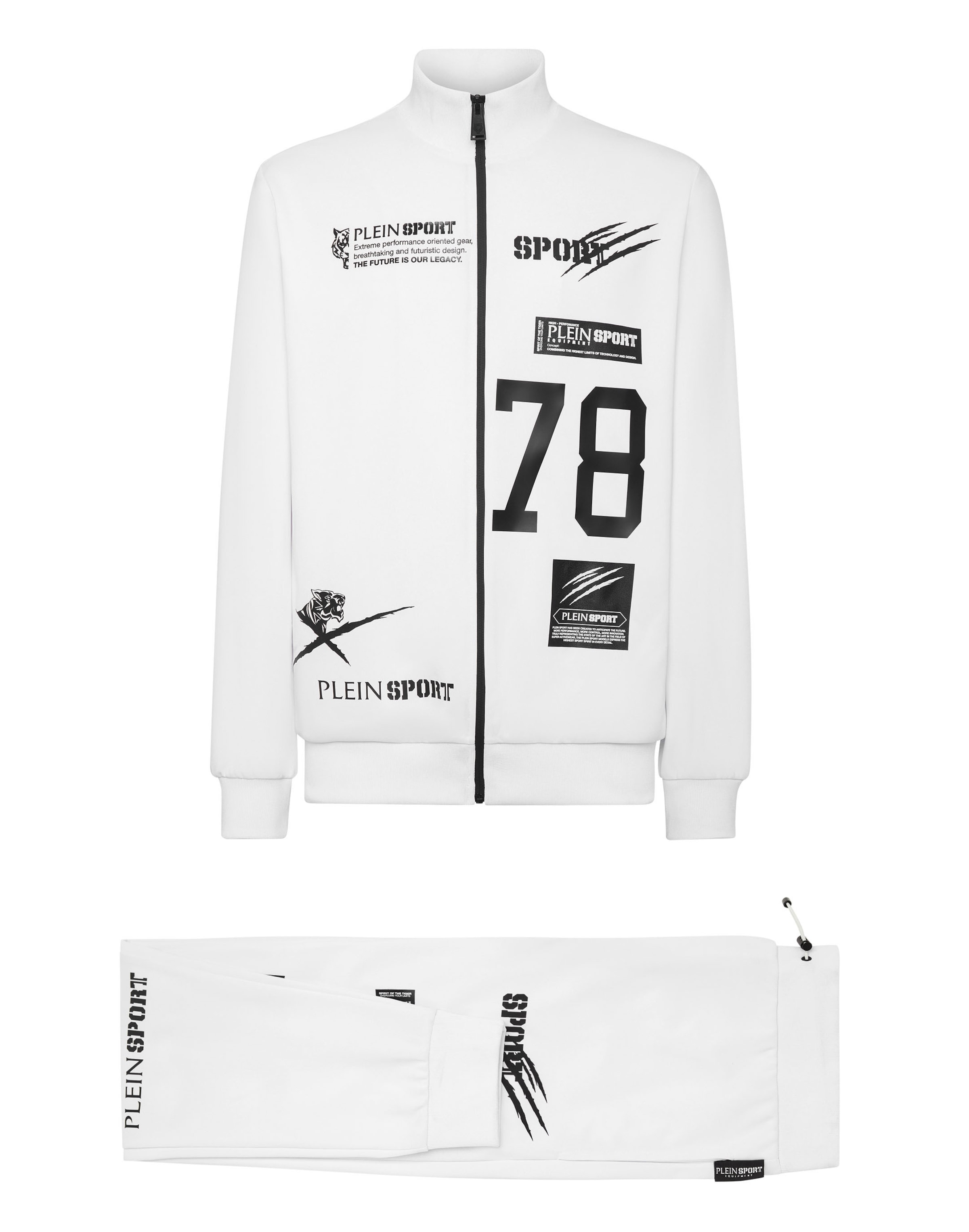 Survêtement 'Multilogo' Plein Sport en blanc : devant