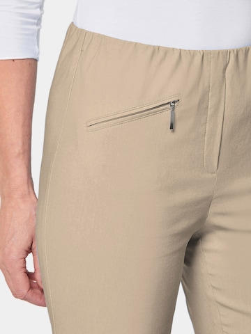 Goldner Slim fit Trousers ' LOUISA ' in Beige