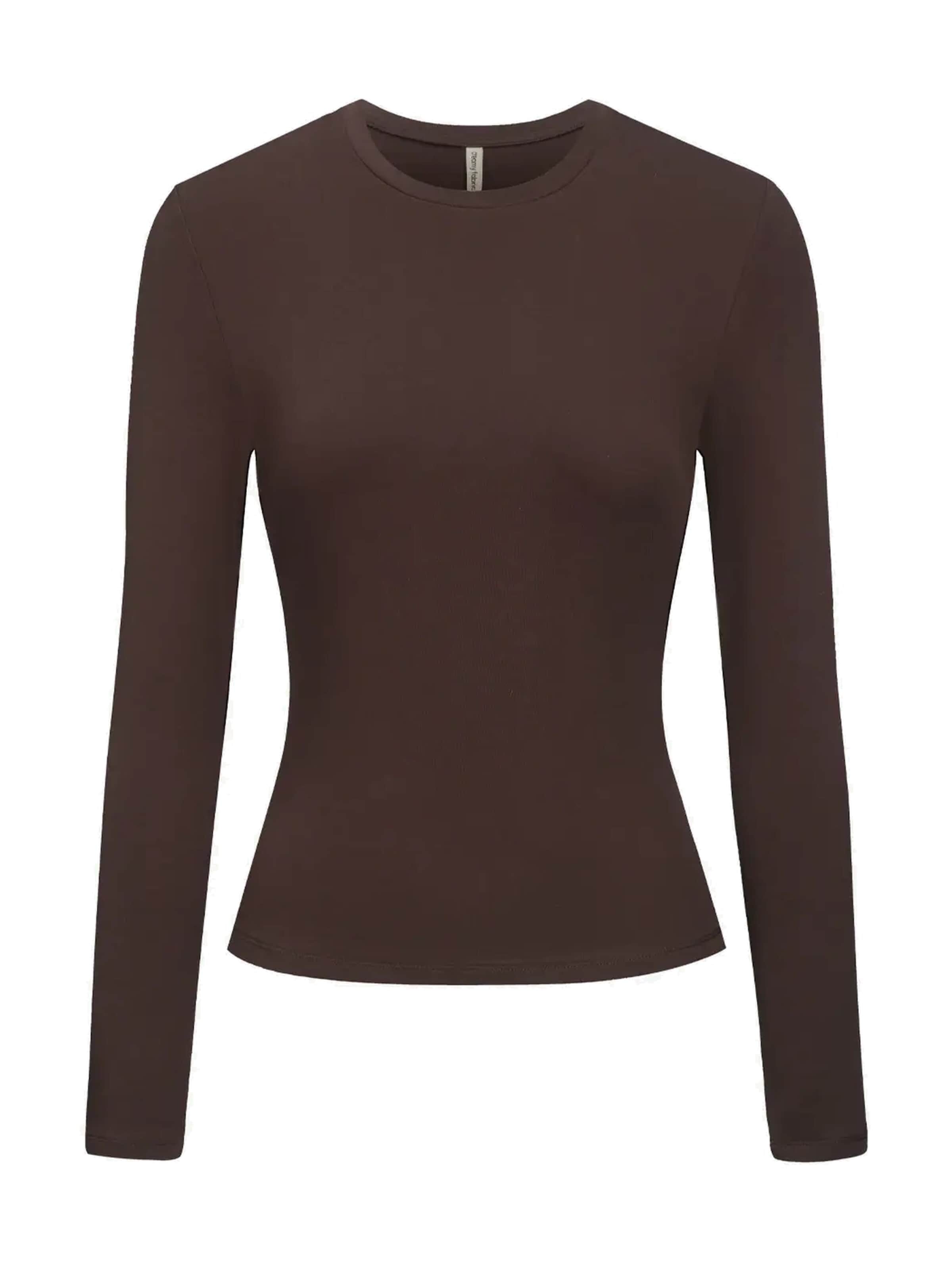 cfab T-shirt 'Cotton Longsleeve' i brun: framsida