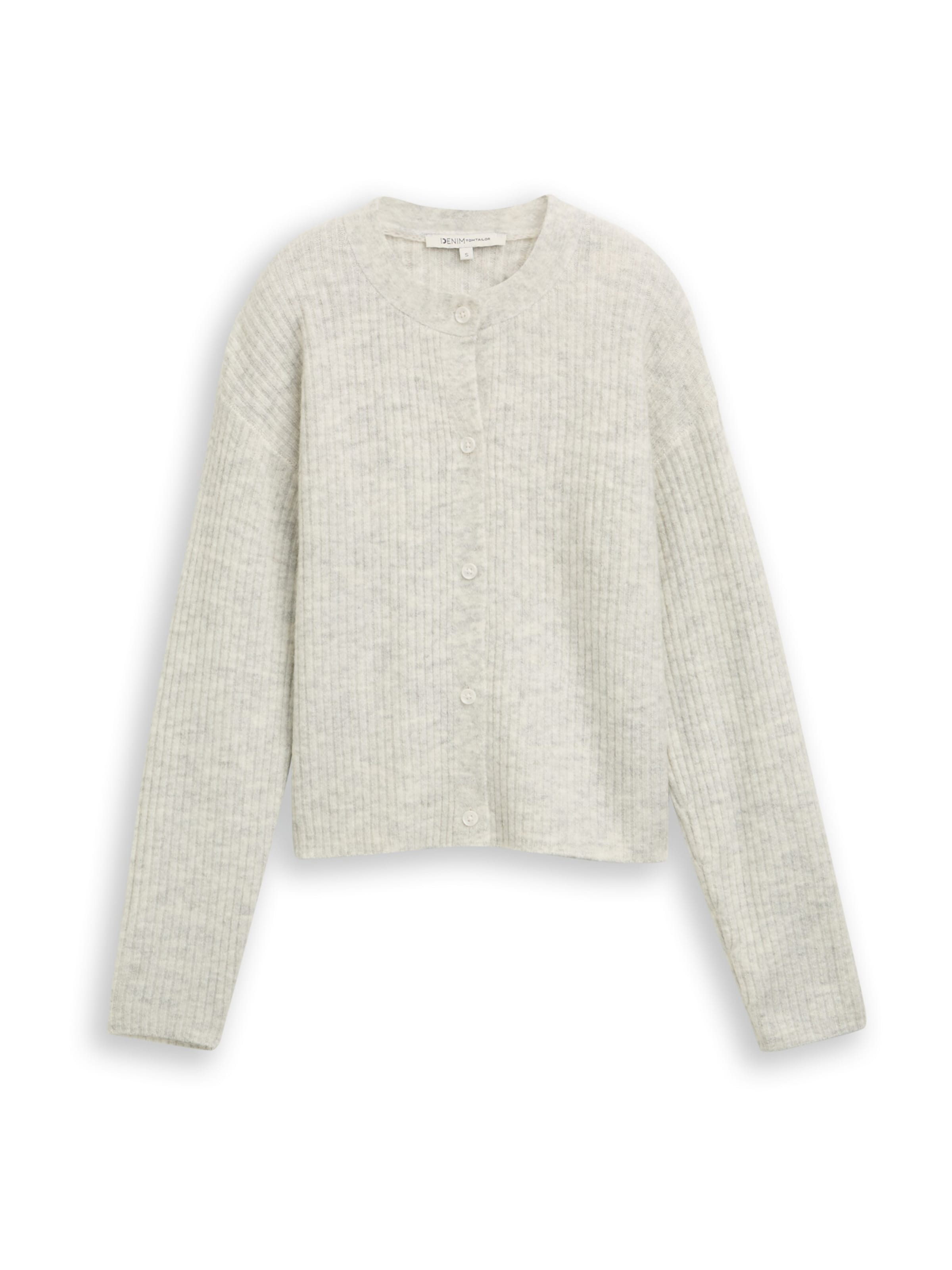 TOM TAILOR DENIM Gebreid vest in Beige: voorkant