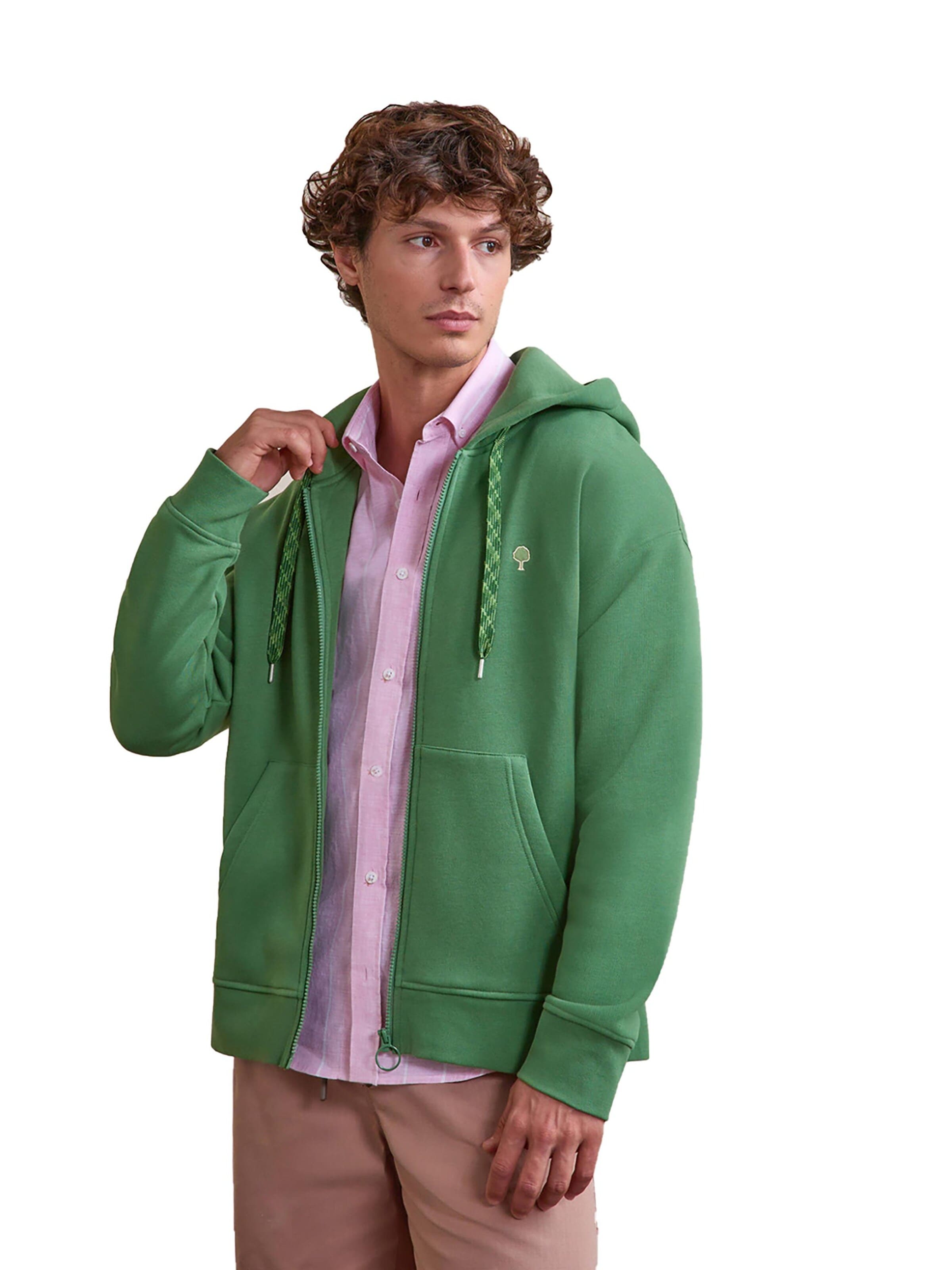 FAGUO Zip-Up Hoodie 'Mesnil' in Green: front