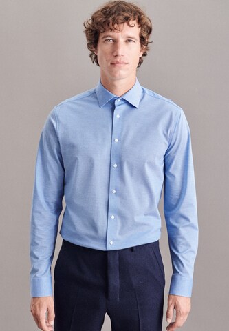 SEIDENSTICKER Regular fit Button Up Shirt ' Regular ' in Blue: front