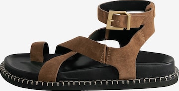 Next Strap sandal in Brown: front