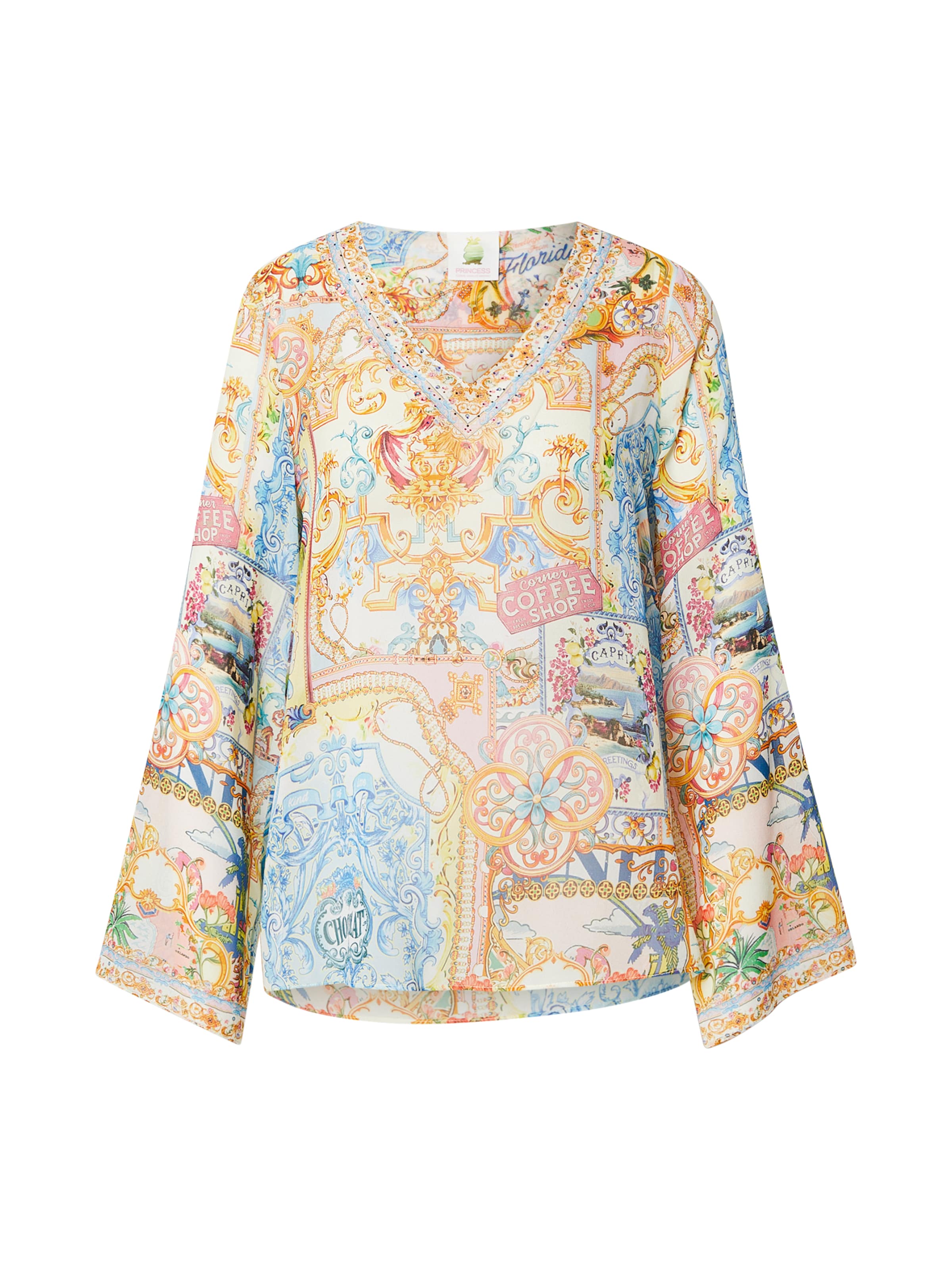 PRINCESS GOES HOLLYWOOD Bluse 'Frames' in Blau: Vorderseite