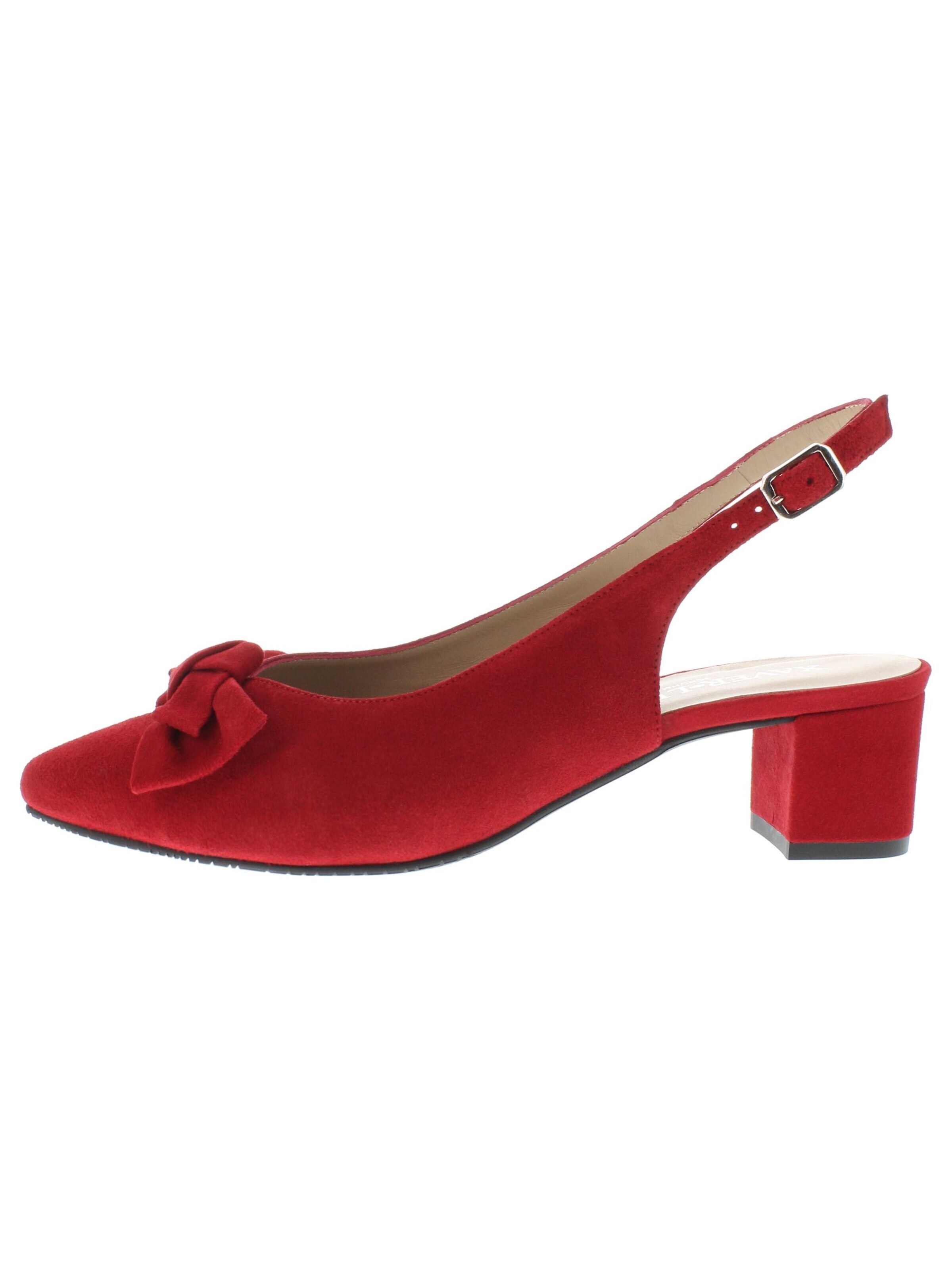 XAVER LUIS Schuhmanufaktur Slingpumps 'ISAR'‌‌‌‌‌‌‌‌ in Rot: Vorderseite
