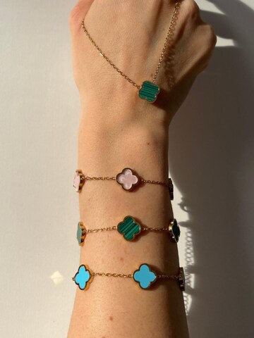 Pure Schmuck Bracelet 'Clover Rosa' in Gold
