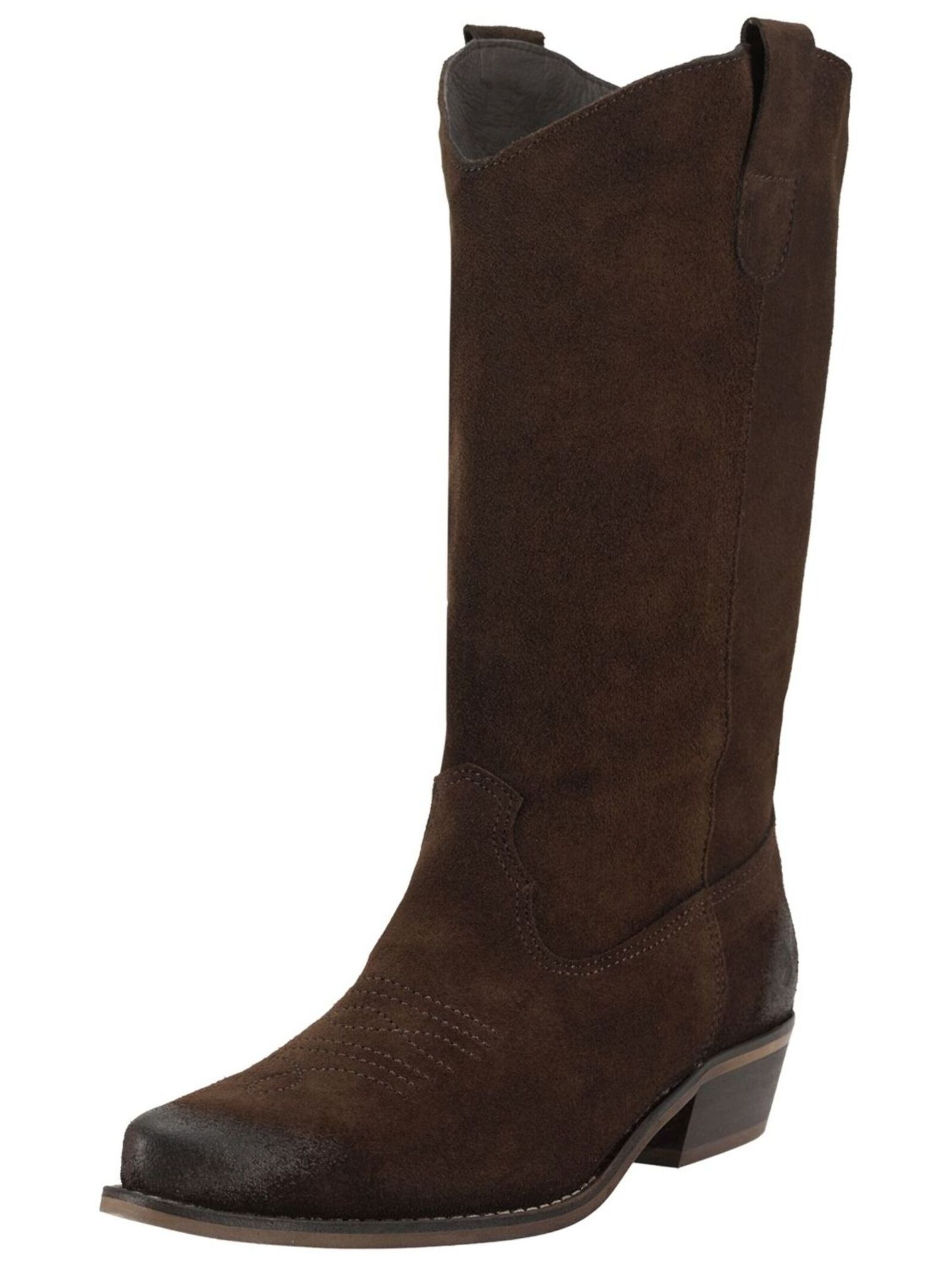Felmini Wide Fit Cowboy Boots 'Gerbera' in Brown: front