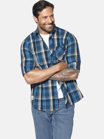 Jan Vanderstorm Comfort fit Button Up Shirt 'Jorvar' in Blue