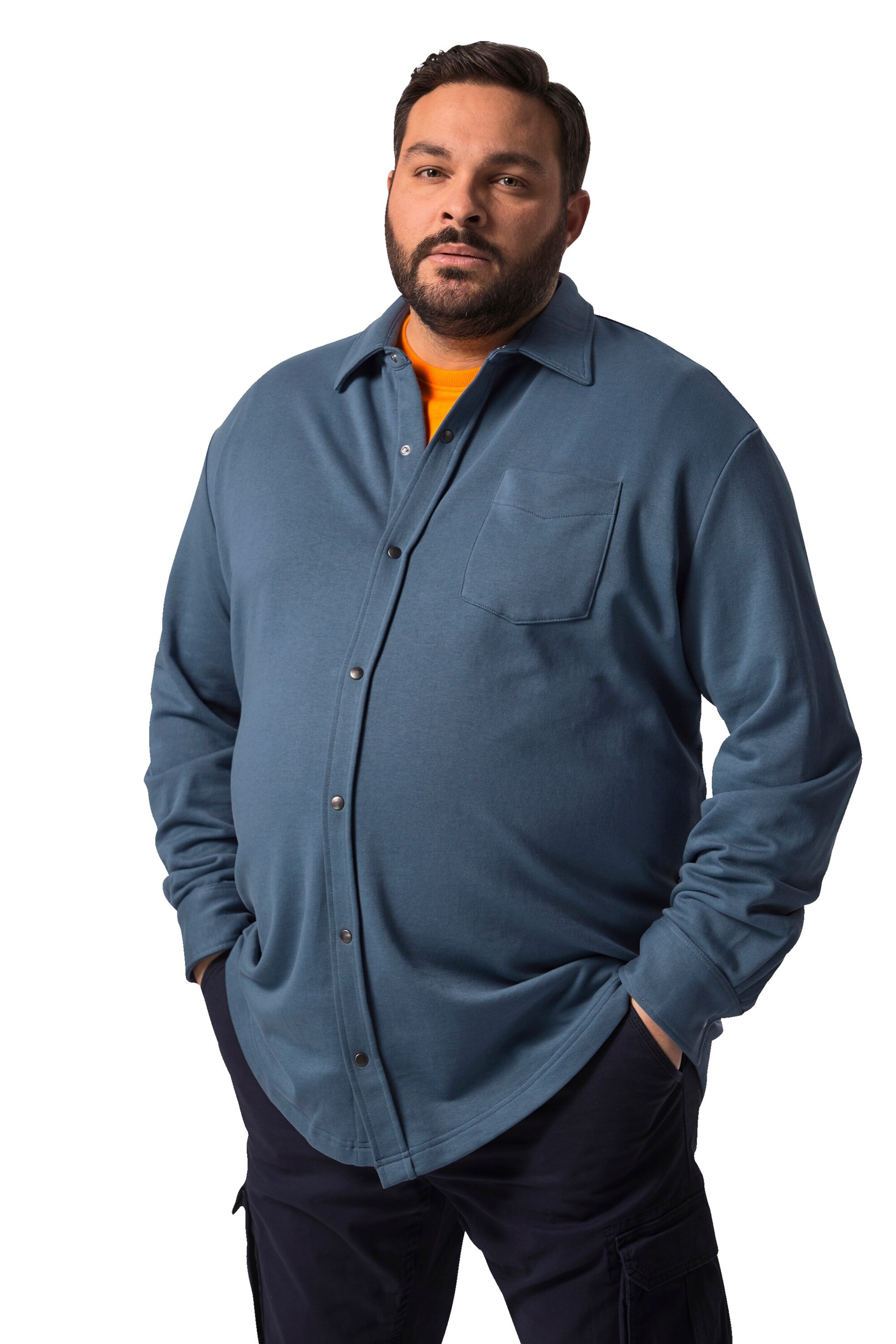 John F. Gee Comfort Fit Hemd in Blau: Vorderseite