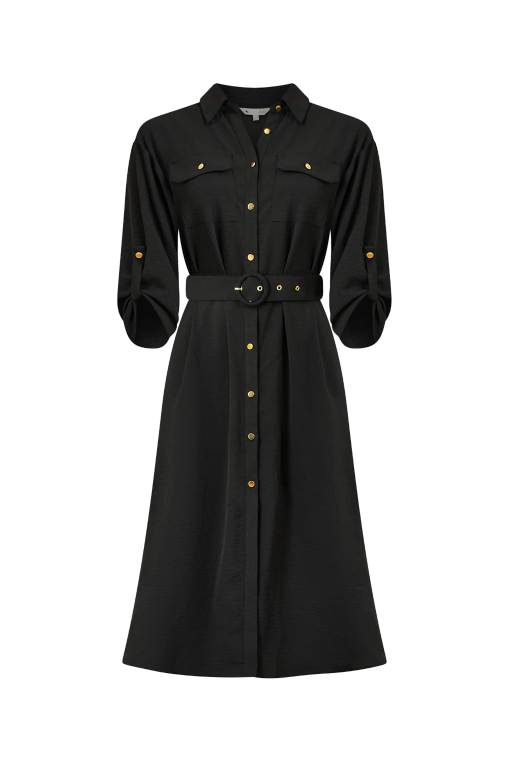 Yumi Kleid in Schwarz: Vorderseite