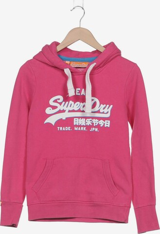 Superdry Sweatshirt & Zip-Up Hoodie in XXS in Pink: front
