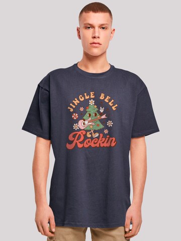 F4NT4STIC Shirt 'Jingle Bell Rockin Christmas' in Blauw: voorkant