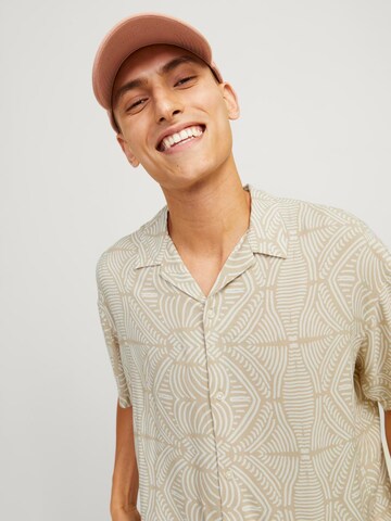 JACK & JONES Comfort fit Button Up Shirt in Beige