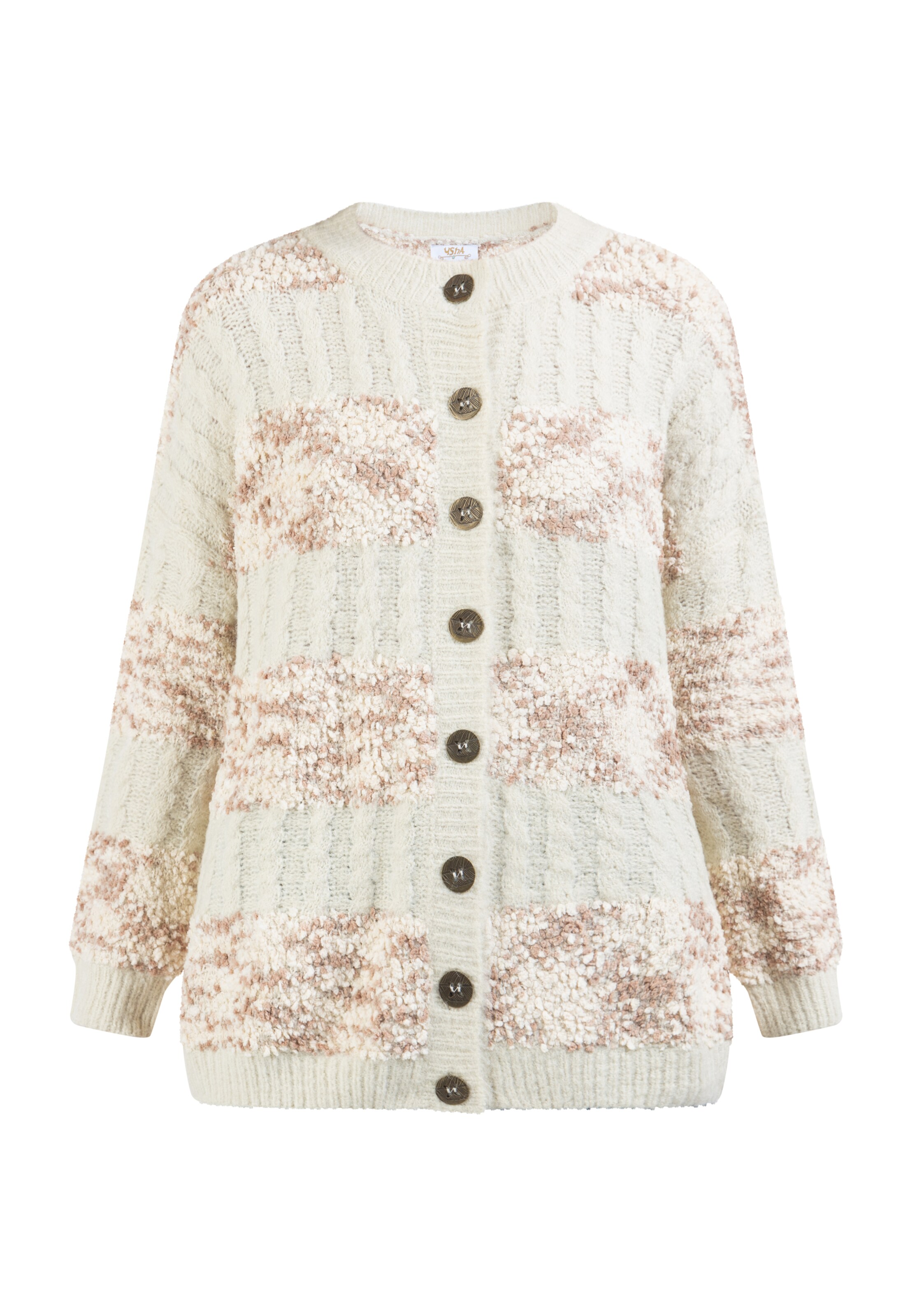 usha FESTIVAL Πλεκτή ζακέτα σε μπεζ: μπροστά