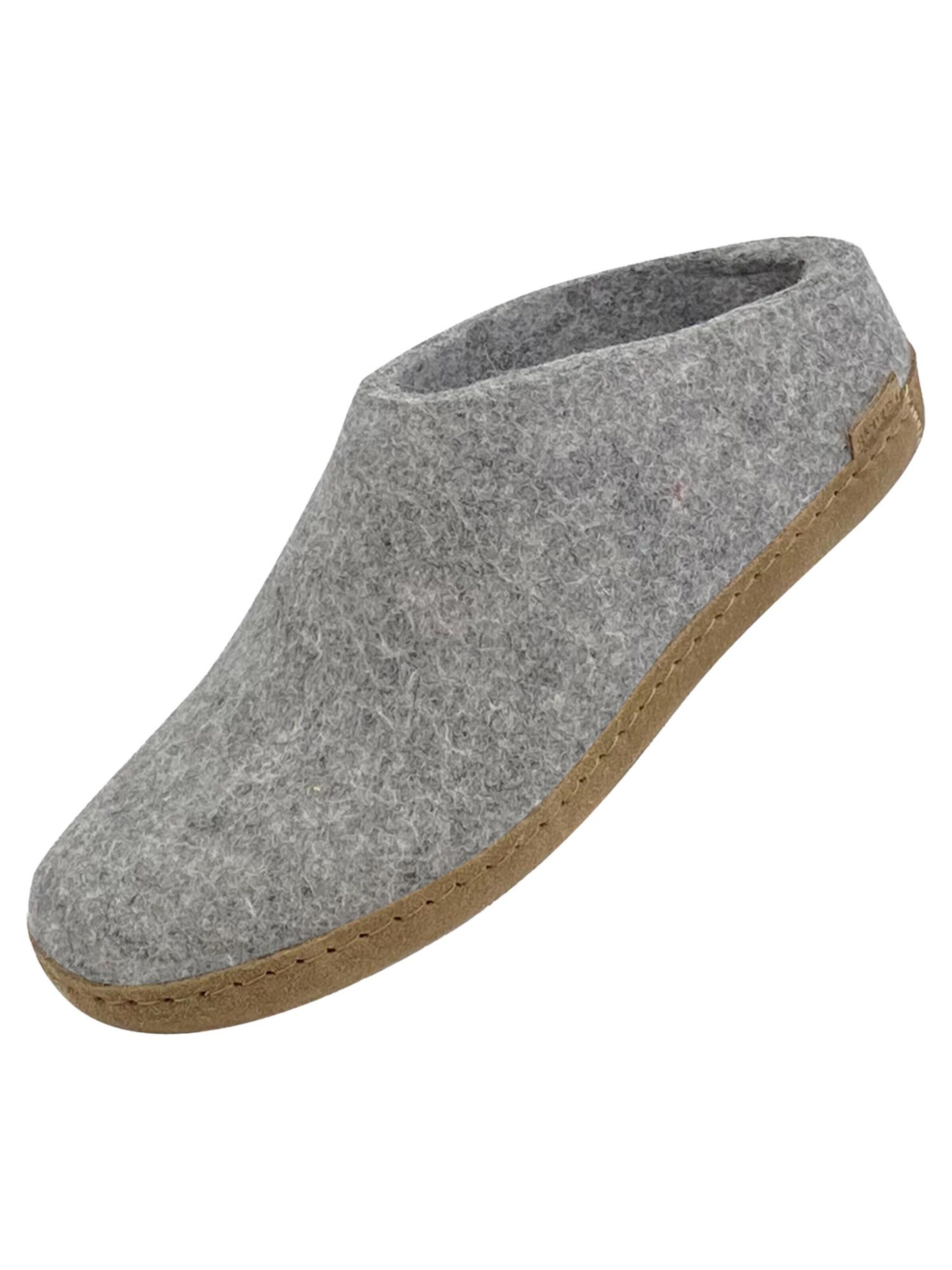 Glerups Slipper 'Ledersohle' in Grey