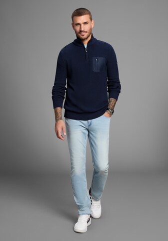 Bruno Banani LM Pullover in Blau