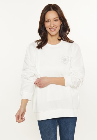 Sweat-shirt Usha en blanc : devant