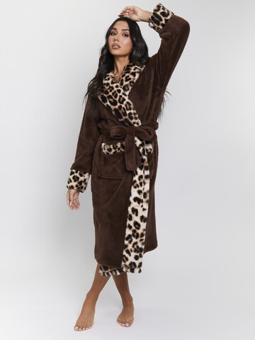 Loungeable Long Bathrobe in Brown: front